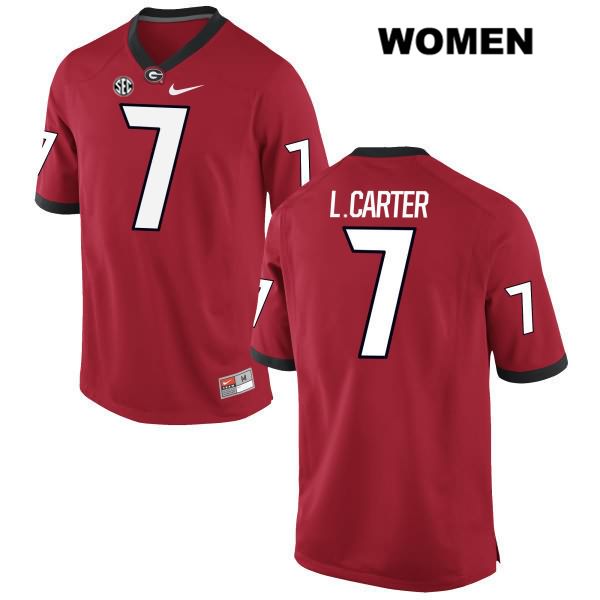 Georgia Bulldogs Women's Lorenzo Carter #7 NCAA Authentic Red Nike Stitched College Football Jersey LEF1856BF